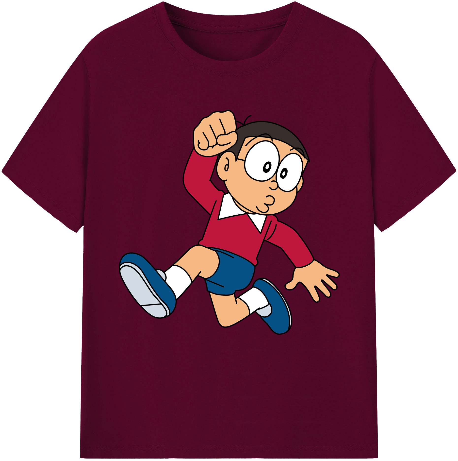 （画像用） ドラえもん 野比 のび太 Doraemon Nobita Nobi レディースカジュアルプリントTシャツ（綿100％）